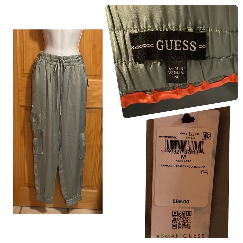 NWT Guess silky cargo joggers